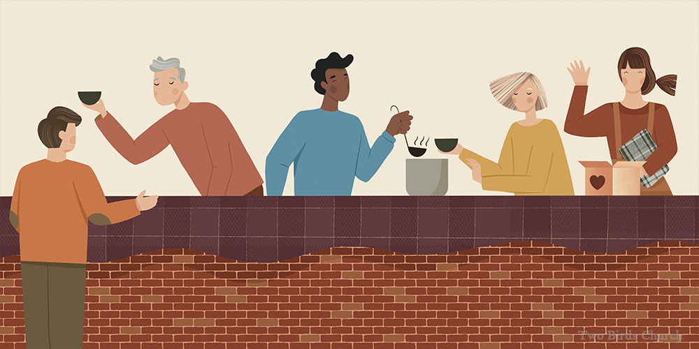 Illustration of a community gathering